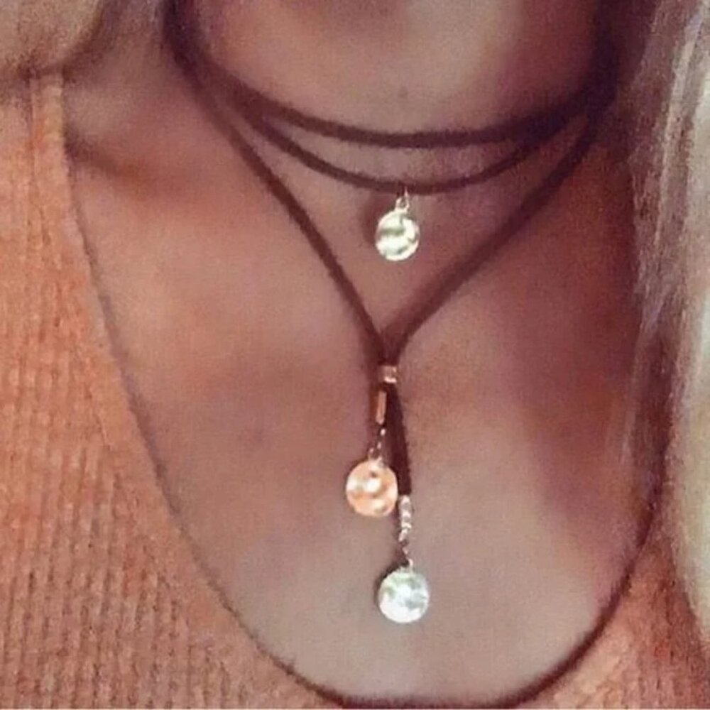 Suede Layered Hammered Moon